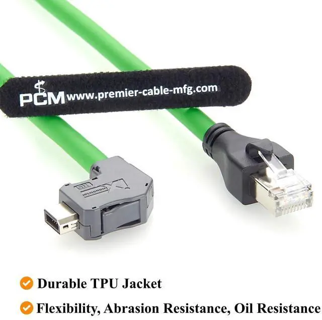 Alt view image 5 of 7 - IX to RJ45 Cat6A Industrial Ethernet Cable Right Angle IX40G-A-10S-CVL2(7.0) 10Pin A-Key to RJ45 Male 10Gbps Shielded for PLC, Machine Vision, Robotics, PROFINET (2M/6.6FT)