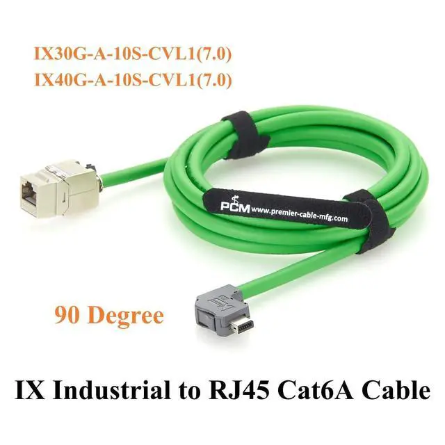 Alt view image 7 of 7 - Right Angle IX Industrial to RJ45 Cat6A Ethernet Cable IX40G-A-10S-CVL1(7.0) 10Pin A Key Male to RJ45 Keystone Jack 10Gbps for PLC, Machine Vision, Robotics, Automation (2M/6.6FT)