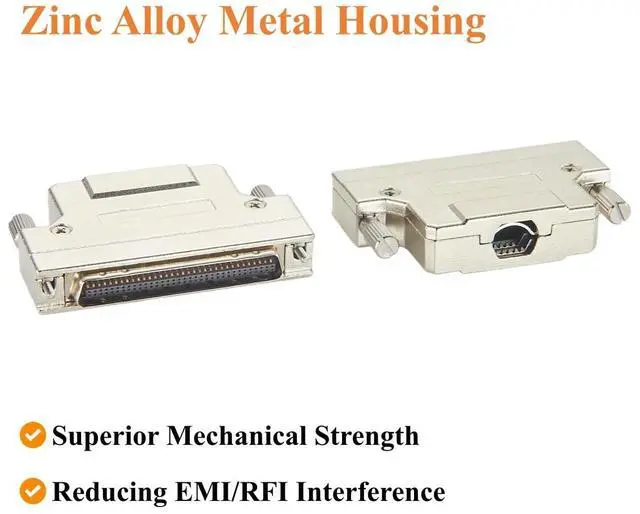 Alt view image 4 of 7 - HPCN 68 Pin Male Connector SCSI MDR 68 Pin Connector 1.27mm Pitch Solder Type with Metal Shield Shell