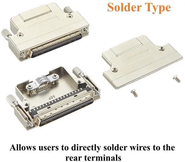 Alt view image 5 of 7 - HPCN 68 Pin Male Connector SCSI MDR 68 Pin Connector 1.27mm Pitch Solder Type with Metal Shield Shell