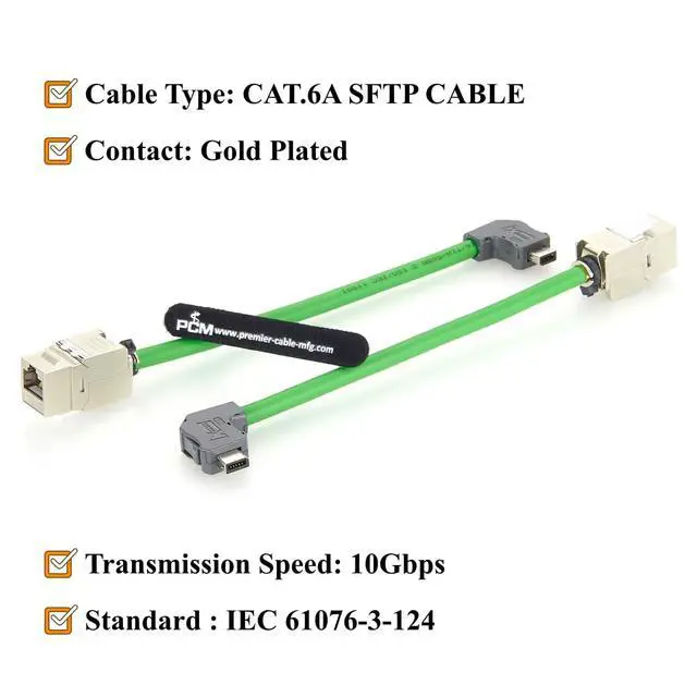 Alt view image 4 of 7 - Right Angle IX Industrial to RJ45 Cat6A Ethernet Cable IX40G-A-10S-CVL1(7.0) 10Pin A Key Male to RJ45 Keystone Jack 10Gbps for PLC, Machine Vision, Robotics, Automation (2M/6.6FT)