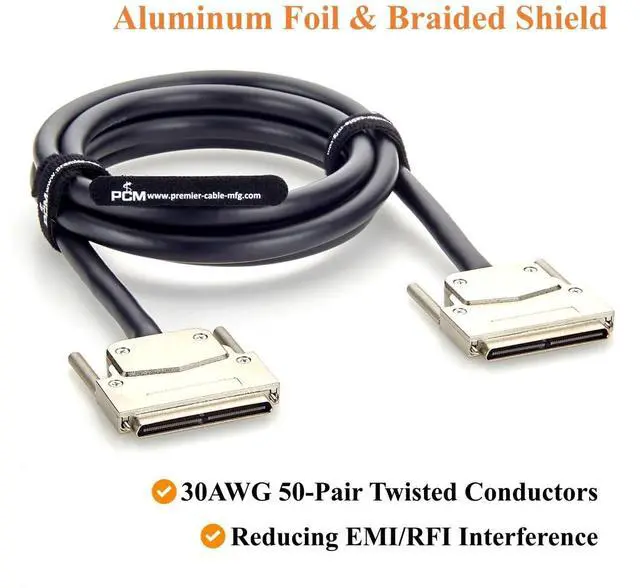 Alt view image 3 of 7 - VHDCI 100 Pin SCSI Cable Male to Male for RAID Storage, Data Acquisition (2M/6.6FT)