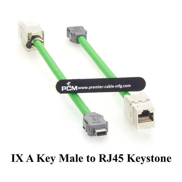 Alt view image 5 of 7 - IX Industrial A Key Male to RJ45 CAT6A Keystone Jack Cable IX40G-A-10S-CV(7.0) 10Gbps Industrial Ethernet Network Cable for PLC, Automation, Machine Vision, Robotics (0.2M/0.66FT)