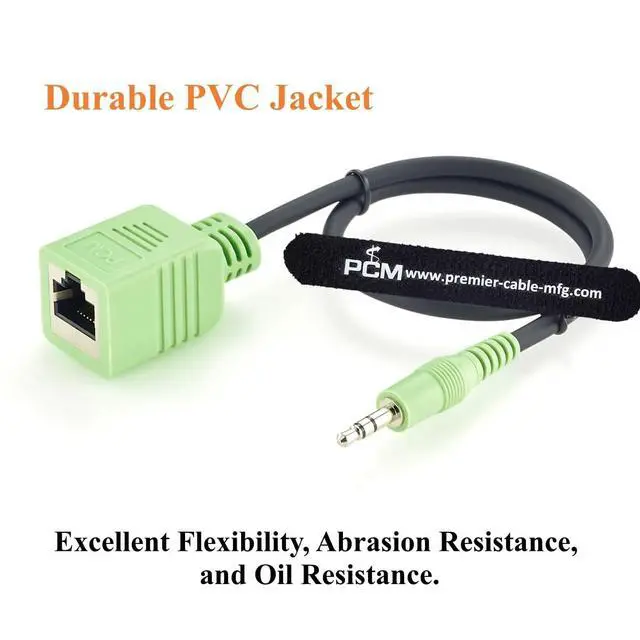 Alt view image 4 of 7 - RJ45 Female to 3.5mm 1/8'' TRS Stereo Audio Cable for Mixing Console (0.3m)