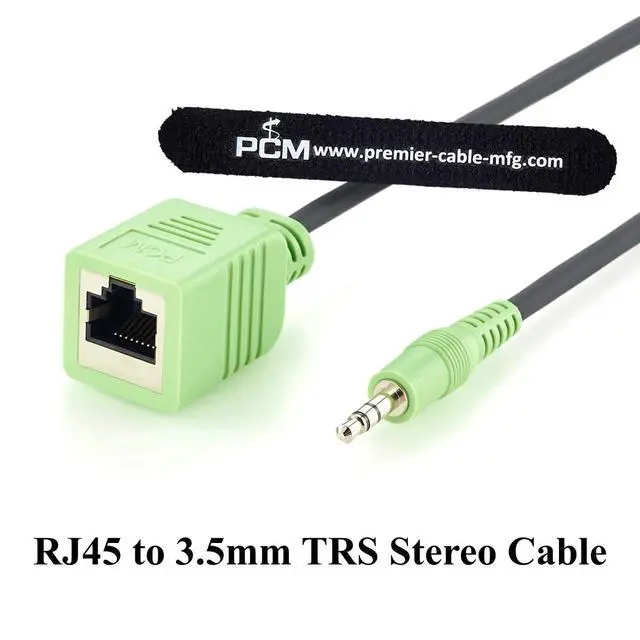 Alt view image 5 of 7 - RJ45 Female to 3.5mm 1/8'' TRS Stereo Audio Cable for Mixing Console (0.3m)