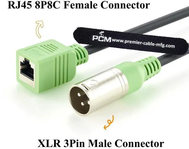 Alt view image 2 of 7 - XLR 3 Pin Male to RJ45 Female Adapter Cable for Professional Audio, Mixer (Male, 21cm)