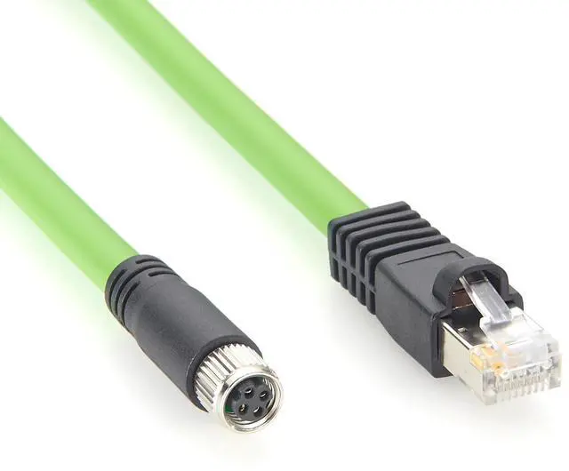 Main image of PROFINET M8 D-Coded 4 Pin Female to RJ45 Male Industrial Ethernet Cable 100Mbps Cat5e Shielded Network Cable High Flex Drag Chain for PLC, Robotics, Industrial Camera, CNC (0.2M/0.66FT)