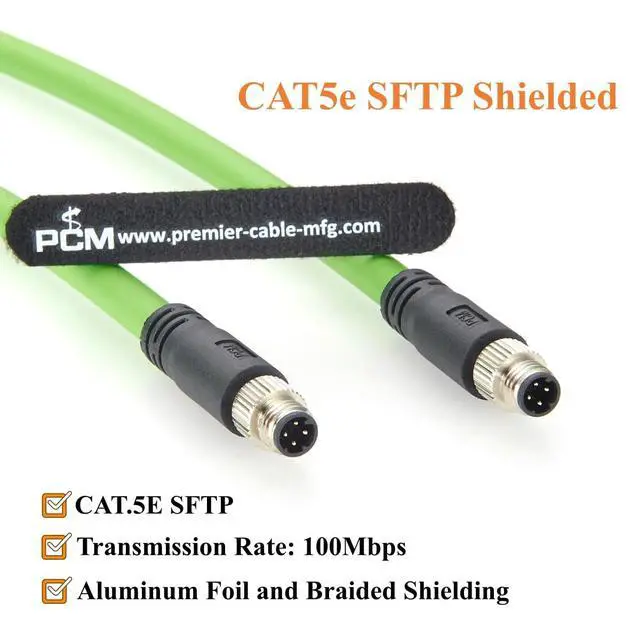 Alt view image 4 of 7 - PROFINET M8 D-Code 4 Pin Male to Male Industrial Ethernet Cable 100Mbps CAT5E Shielded High Flex Drag Chain Cable for PLC, Robotics, Industrial Automation, EtherCAT, Machine Vision (3M/9.84FT)