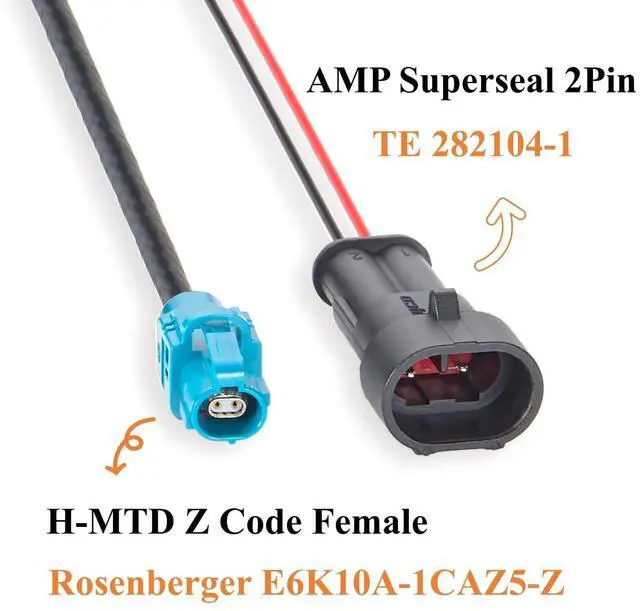 Alt view image 4 of 7 - TE MATEnet LiDAR Automotive Ethernet Breakout Cable 2387380-1 to H-MTD E6K10A-1CAZ5-Z & AMP Superseal 282104-1 Sensor Harness for ADAS, ECU, Domain Controller, NVIDIA Drive AGX Thor (2M/6.6FT)