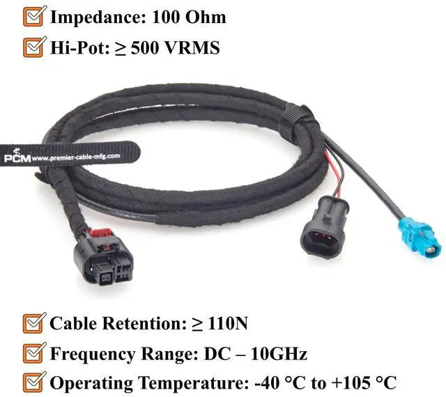 Alt view image 6 of 7 - TE MATEnet LiDAR Automotive Ethernet Breakout Cable 2387380-1 to H-MTD E6K10A-1CAZ5-Z & AMP Superseal 282104-1 Sensor Harness for ADAS, ECU, Domain Controller, NVIDIA Drive AGX Thor (2M/6.6FT)