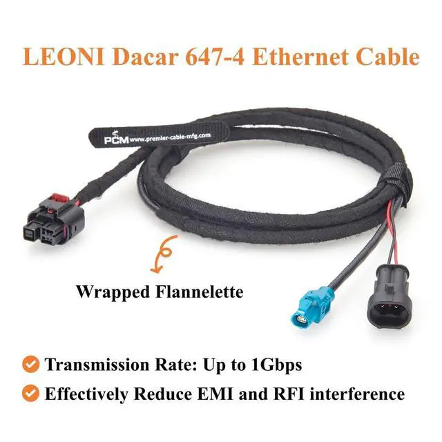 Alt view image 7 of 7 - TE MATEnet LiDAR Automotive Ethernet Breakout Cable 2387380-1 to H-MTD E6K10A-1CAZ5-Z & AMP Superseal 282104-1 Sensor Harness for ADAS, ECU, Domain Controller, NVIDIA Drive AGX Thor (2M/6.6FT)