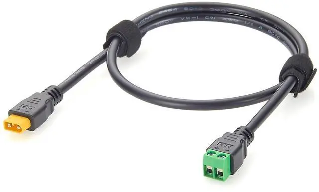 Main image of XT30 Male to 2 Pin Screw Terminal Block Adapter Cable 18AWG XT30 to 5.0mm Pitch Solderless Terminal Power Cable for LiPo Battery, RC Aircraft, LED Light, Portable Power Station (Male, 0.6M/1.97FT)