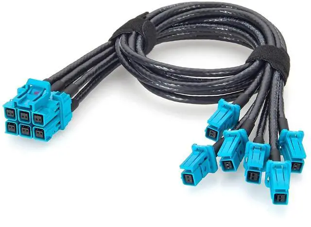 Main image of 6-in-1 TE MATEnet Z Code Automotive Ethernet Breakout Cable 2333538-9 to 2302510-9 100/1000BASE-T1 Vehicle Network Harness for NVIDIA Drive AGX Thor, ADAS, ECU, LiDAR, Domain Controller (0.5M/1.64FT)