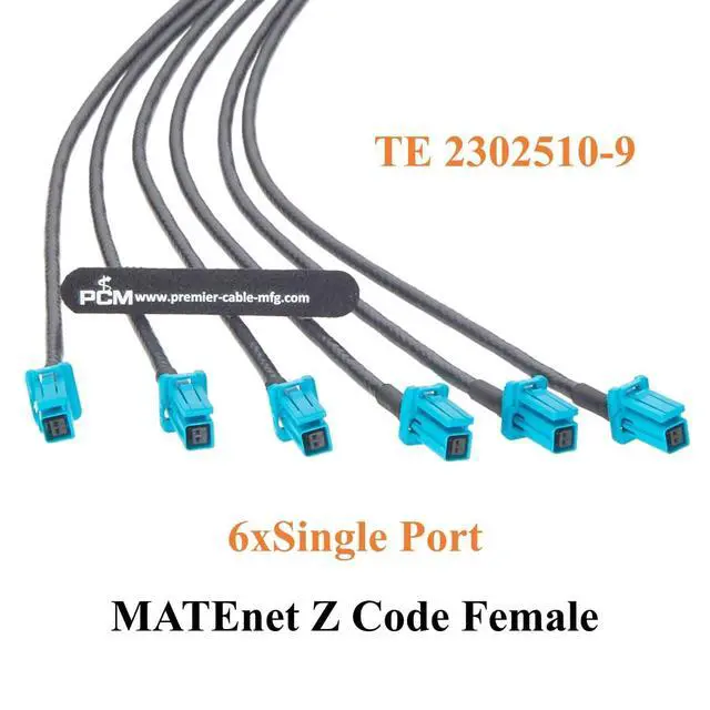 Alt view image 4 of 7 - 6-in-1 TE MATEnet Z Code Automotive Ethernet Breakout Cable 2333538-9 to 2302510-9 100/1000BASE-T1 Vehicle Network Harness for NVIDIA Drive AGX Thor, ADAS, ECU, LiDAR, Domain Controller (0.5M/1.64FT)