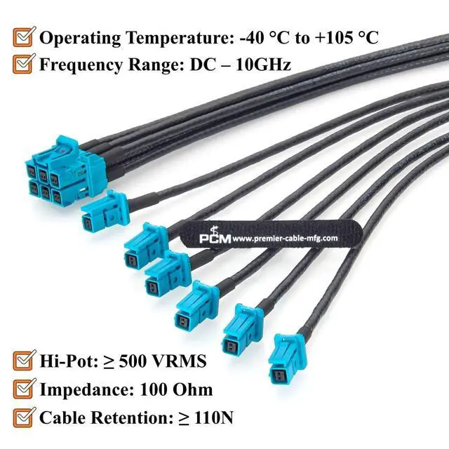 Alt view image 5 of 7 - 6-in-1 TE MATEnet Z Code Automotive Ethernet Breakout Cable 2333538-9 to 2302510-9 100/1000BASE-T1 Vehicle Network Harness for NVIDIA Drive AGX Thor, ADAS, ECU, LiDAR, Domain Controller (0.5M/1.64FT)