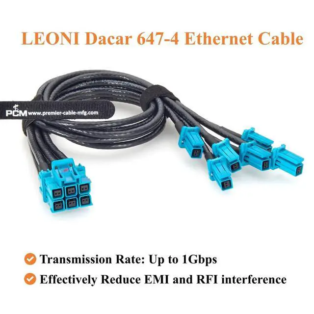 Alt view image 6 of 7 - 6-in-1 TE MATEnet Z Code Automotive Ethernet Breakout Cable 2333538-9 to 2302510-9 100/1000BASE-T1 Vehicle Network Harness for NVIDIA Drive AGX Thor, ADAS, ECU, LiDAR, Domain Controller (0.5M/1.64FT)