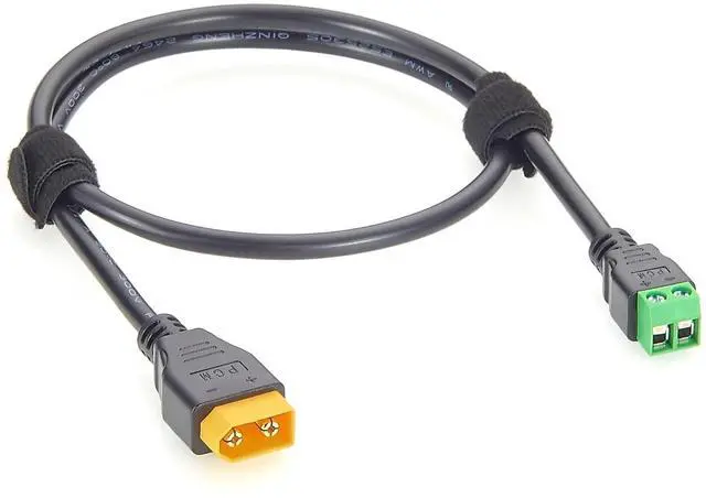 Main image of XT60 Male to 2Pin Screw Terminal Block Adapter Cable 18AWG XT60 to 5.0mm Pitch Solderless Terminal Power Cable for RC Battery, LiPo Battery, Solar Generator, Energy Storage (Male, 0.6M/1.97FT)