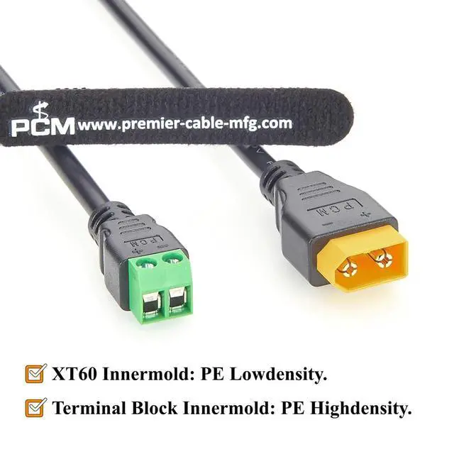 Alt view image 5 of 7 - XT60 Male to 2Pin Screw Terminal Block Adapter Cable 18AWG XT60 to 5.0mm Pitch Solderless Terminal Power Cable for RC Battery, LiPo Battery, Solar Generator, Energy Storage (Male, 0.6M/1.97FT)