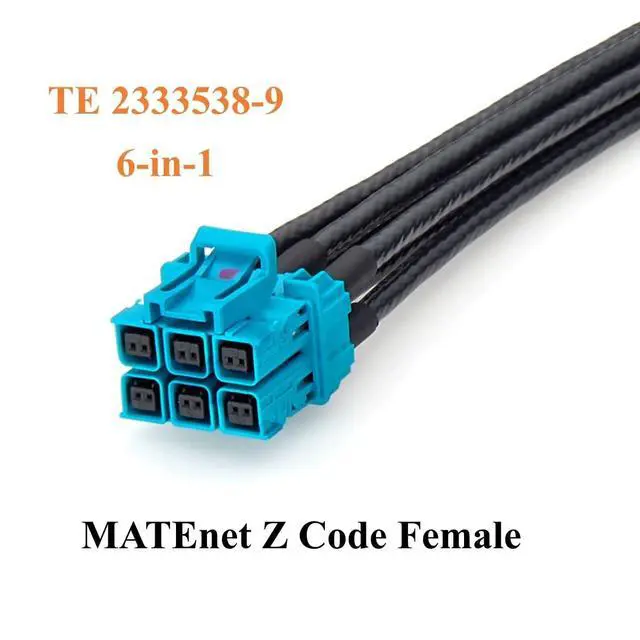 Alt view image 3 of 7 - 6-in-1 TE MATEnet Z Code Female to Single-Port Male Automotive Ethernet Breakout Cable 2333538-9 to 2302461-9 100/1000BASE-T1 Vehicle Network Cable for NVIDIA Drive AGX Thor, ADAS, LiDAR (1M/3.28FT)