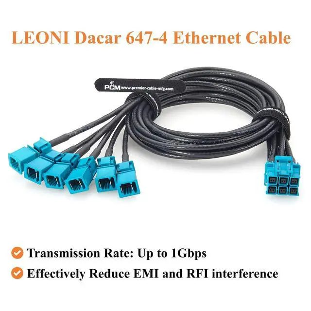 Alt view image 6 of 7 - 6-in-1 TE MATEnet Z Code Female to Single-Port Male Automotive Ethernet Breakout Cable 2333538-9 to 2302461-9 100/1000BASE-T1 Vehicle Network Cable for NVIDIA Drive AGX Thor, ADAS, LiDAR (1M/3.28FT)