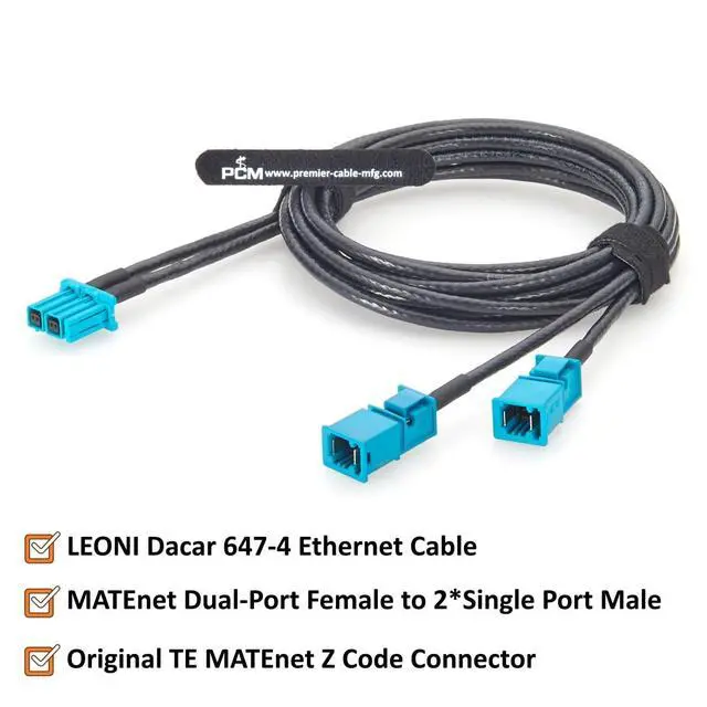 Alt view image 2 of 7 - TE MATEnet Z Code Dual Port Female to Dual Male Automotive Ethernet Breakout Harness 100/1000BASE-T1 1Gbps Vehicle Network Cable 2307961-9 to 2302461-9 for ADAS, ECU, Domain Controller (2M/6.6FT)