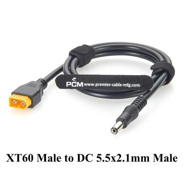 Alt view image 5 of 7 - XT60 to DC 5.5x2.1mm Power Cable 18AWG XT60 Male to DC5521 Male Plug Adapter Cable for Solar Generator, LiPo Battery, Model Aircraft, LED Light, Energy Storage (Male, 1M/3.28FT)