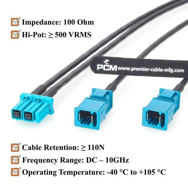 Alt view image 4 of 7 - TE MATEnet Z Code Dual Port Female to Dual Male Automotive Ethernet Breakout Harness 100/1000BASE-T1 1Gbps Vehicle Network Cable 2307961-9 to 2302461-9 for ADAS, ECU, Domain Controller (2M/6.6FT)