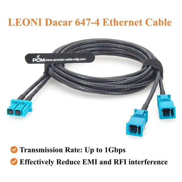 Alt view image 5 of 7 - TE MATEnet Z Code Dual Port Female to Dual Male Automotive Ethernet Breakout Harness 100/1000BASE-T1 1Gbps Vehicle Network Cable 2307961-9 to 2302461-9 for ADAS, ECU, Domain Controller (2M/6.6FT)