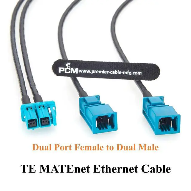 Alt view image 7 of 7 - TE MATEnet Z Code Dual Port Female to Dual Male Automotive Ethernet Breakout Harness 100/1000BASE-T1 1Gbps Vehicle Network Cable 2307961-9 to 2302461-9 for ADAS, ECU, Domain Controller (2M/6.6FT)