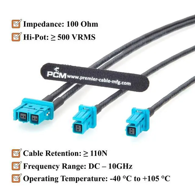 Alt view image 4 of 7 - TE MATEnet Z Code Dual Port Female to Dual Single Port Female Automotive Ethernet Cable 2307961-9 to 2302510-9 100/1000BASE-T1 1Gbps Vehicle Network Cable for ADAS, ECU, Domain Controller (2M/6.6FT)