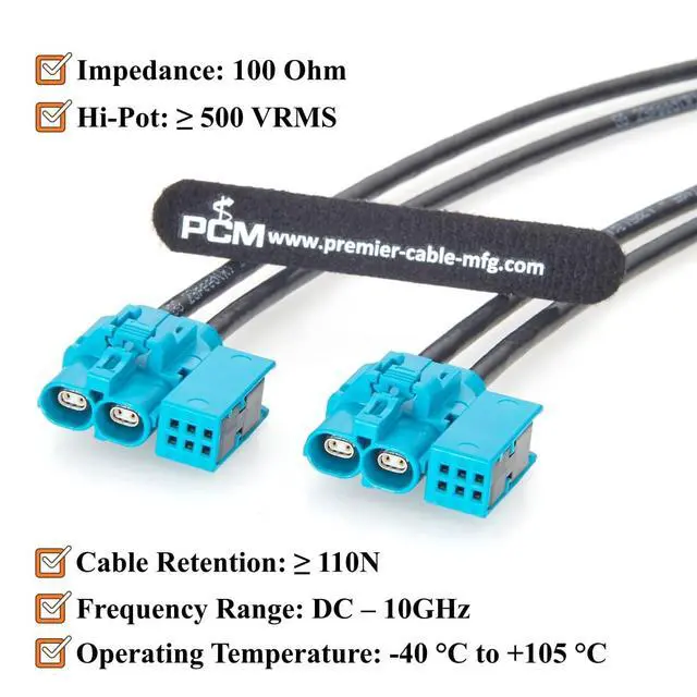 Alt view image 4 of 7 - Rosenberger 99K1HG-1CAZ5-Z H-MTD Z Code Dual-Port Female Automotive Ethernet Cable 10Gbps 100 Shielded Vehicle Network Cable with 6 Pin MQS Contacts for ADAS, ECU, LiDAR, Domain Controller(2M/6.6FT)