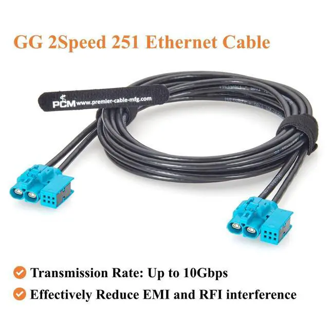 Alt view image 5 of 7 - Rosenberger 99K1HG-1CAZ5-Z H-MTD Z Code Dual-Port Female Automotive Ethernet Cable 10Gbps 100 Shielded Vehicle Network Cable with 6 Pin MQS Contacts for ADAS, ECU, LiDAR, Domain Controller(2M/6.6FT)