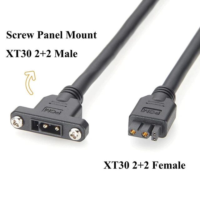 Alt view image 2 of 7 - XT30 2+2 CAN Bus Extension Cable Screw Panel Mount Male to Female Shielded Power & Data Cable for CAN Network, 3D Printer, Robotics, Control Panels, Embedded Systems (0.3M/0.98FT)