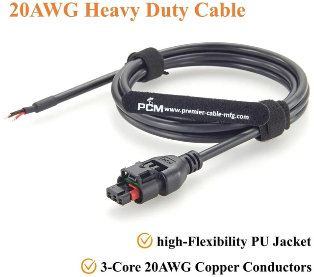 Alt view image 6 of 7 - TE Connectivity 1488991-1 Automotive Sensor Cable Assembly MCON 1.2mm 3 Pin Waterproof Connector 3-Wire Car Wiring Harness for ECU, Engine Sensor, Vehicle Power, EV (1.5M/4.92FT)