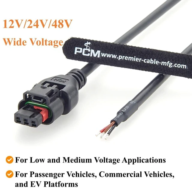 Alt view image 4 of 7 - TE Connectivity 1488991-1 Automotive Sensor Cable Assembly MCON 1.2mm 3 Pin Waterproof Connector 3-Wire Car Wiring Harness for ECU, Engine Sensor, Vehicle Power, EV (1.5M/4.92FT)