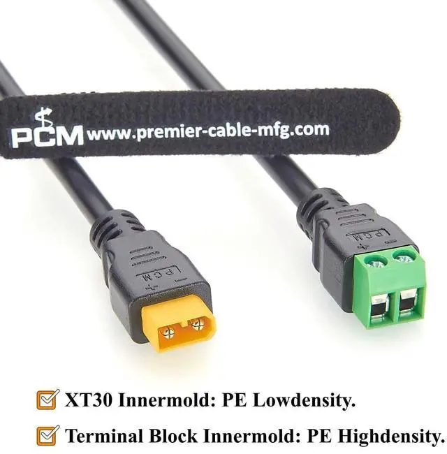 Alt view image 5 of 7 - XT30 Male to 2 Pin Screw Terminal Block Adapter Cable 18AWG XT30 to 5.0mm Pitch Solderless Terminal Power Cable for LiPo Battery, RC Aircraft, LED Light, Portable Power Station (Male, 0.6M/1.97FT)