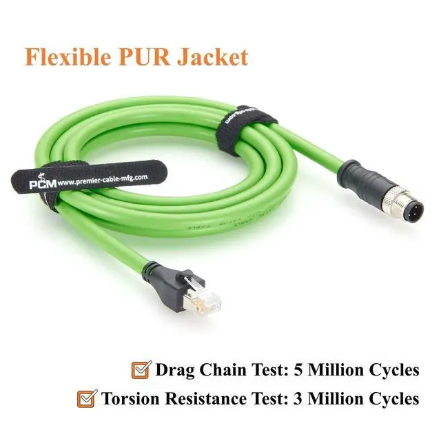 Alt view image 4 of 7 - PROFINET M12 D-Coded 4 Pin Male to RJ45 Male Industrial Ethernet Cable CAT5e Shielded IP67 High Flex Cable for EtherCAT, EtherNet/IP, PLC, Robot, Machine Vision, Industrial Switches (5M/16.4FT)