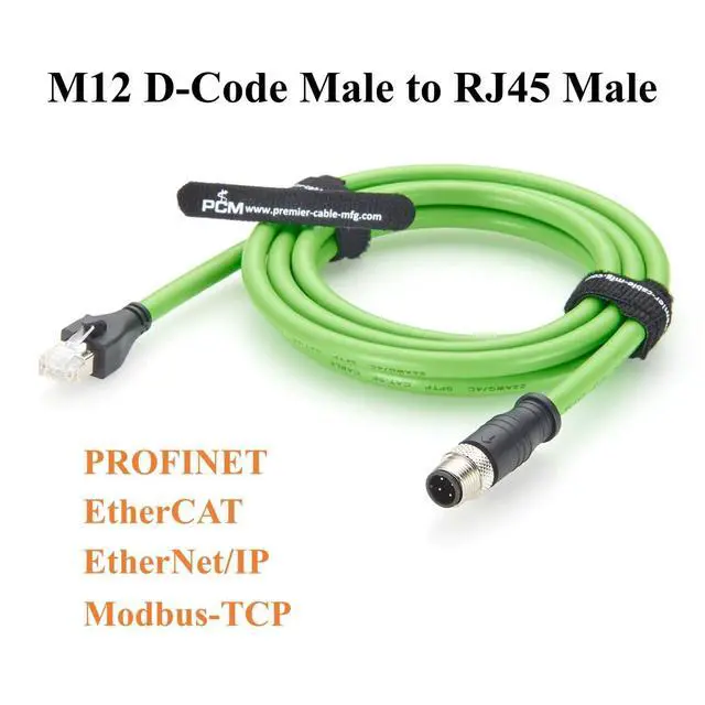 Alt view image 5 of 7 - PROFINET M12 D-Coded 4 Pin Male to RJ45 Male Industrial Ethernet Cable CAT5e Shielded IP67 High Flex Cable for EtherCAT, EtherNet/IP, PLC, Robot, Machine Vision, Industrial Switches (5M/16.4FT)