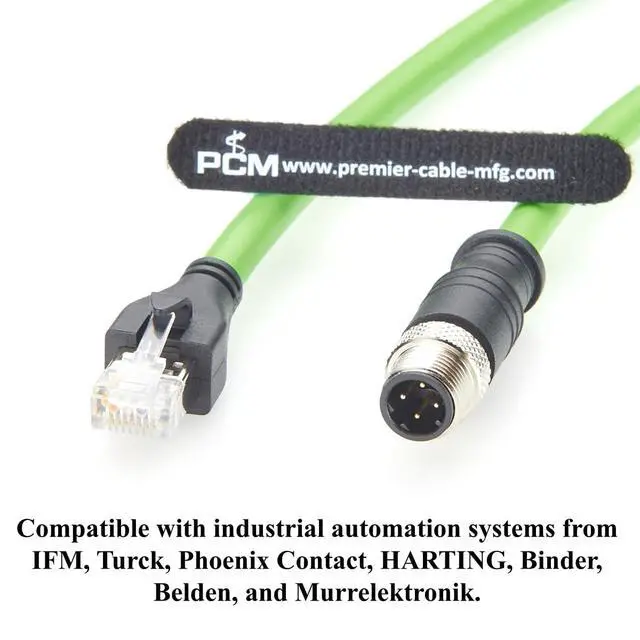Alt view image 6 of 7 - PROFINET M12 D-Coded 4 Pin Male to RJ45 Male Industrial Ethernet Cable CAT5e Shielded IP67 High Flex Cable for EtherCAT, EtherNet/IP, PLC, Robot, Machine Vision, Industrial Switches (5M/16.4FT)