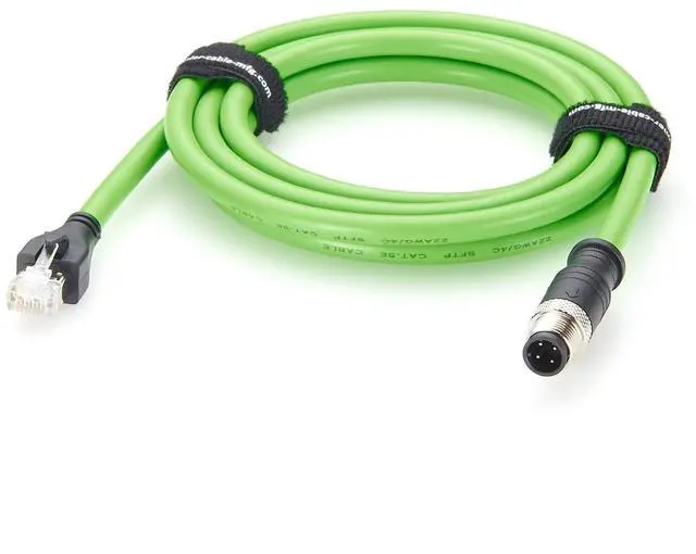 Main image of PROFINET M12 D-Coded 4 Pin Male to RJ45 Male Industrial Ethernet Cable CAT5e Shielded IP67 High Flex Cable for EtherCAT, EtherNet/IP, PLC, Robot, Machine Vision, Industrial Switches (2M/6.6FT)