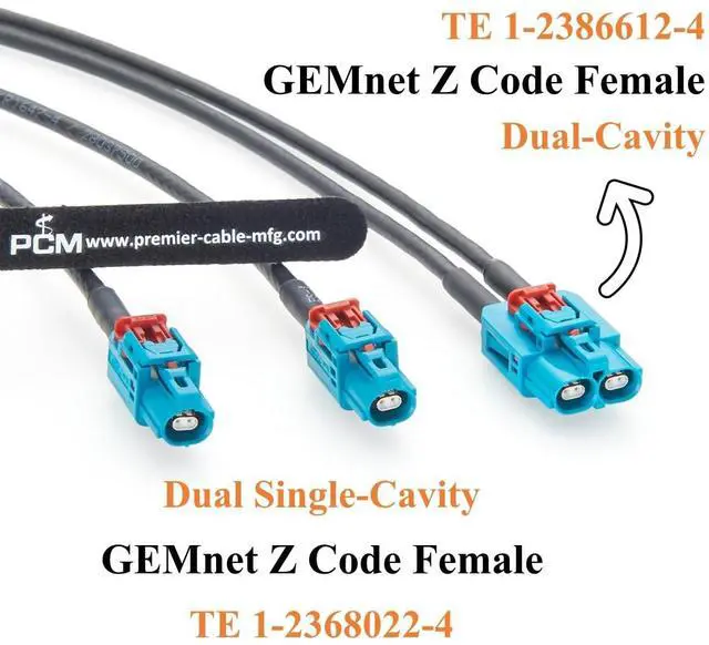 Alt view image 3 of 7 - TE GEMnet Automotive Ethernet Splitter Cable GEMnet Dual Port to Single Port 10Gbps 100/1000BASE-T1 Vehicle Network Cable 1-2386612-4 to 1-2368022-4 for ECU, ADAS, Robotaxi, Telematics(2M/6.6FT)