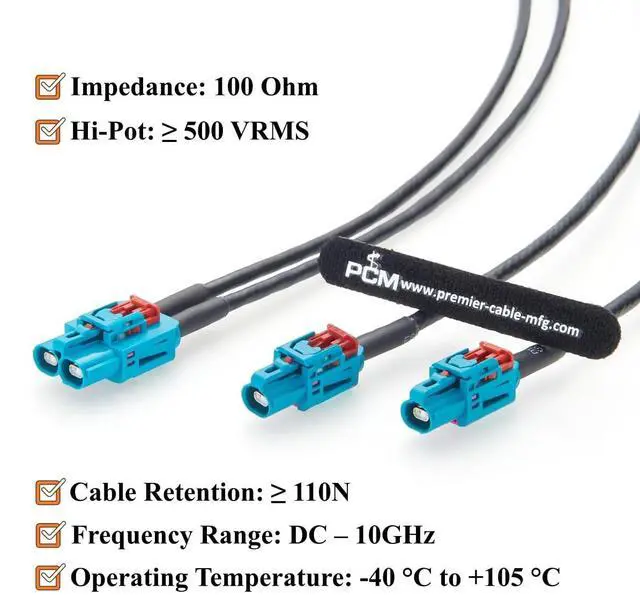 Alt view image 4 of 7 - TE GEMnet Automotive Ethernet Splitter Cable GEMnet Dual Port to Single Port 10Gbps 100/1000BASE-T1 Vehicle Network Cable 1-2386612-4 to 1-2368022-4 for ECU, ADAS, Robotaxi, Telematics(2M/6.6FT)