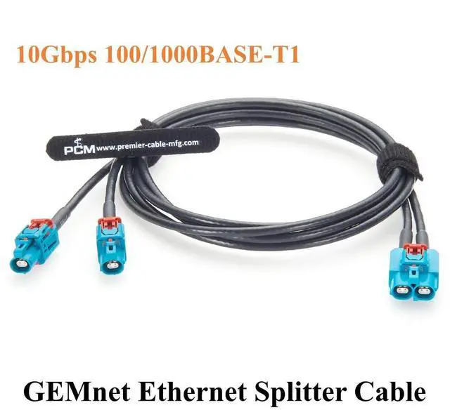 Alt view image 7 of 7 - TE GEMnet Automotive Ethernet Splitter Cable GEMnet Dual Port to Single Port 10Gbps 100/1000BASE-T1 Vehicle Network Cable 1-2386612-4 to 1-2368022-4 for ECU, ADAS, Robotaxi, Telematics(2M/6.6FT)