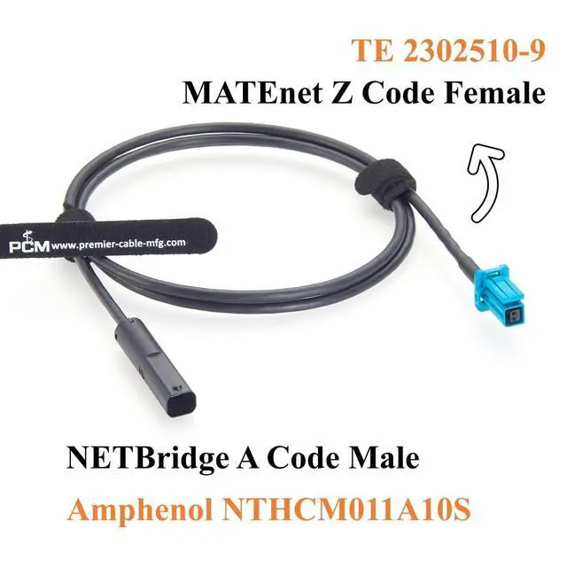 Alt view image 3 of 7 - Amphenol NETBridge Male to TE MATEnet Female Automotive Ethernet Cable 100/1000BASE-T1 Vehicle Network Cable NTHCM011A10S to 2302510-9 for ADAS, ECU, Telematics, Radar, Domain Controller(1M/3.28FT)