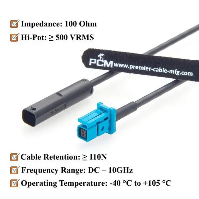 Alt view image 4 of 7 - Amphenol NETBridge Male to TE MATEnet Female Automotive Ethernet Cable 100/1000BASE-T1 Vehicle Network Cable NTHCM011A10S to 2302510-9 for ADAS, ECU, Telematics, Radar, Domain Controller(1M/3.28FT)
