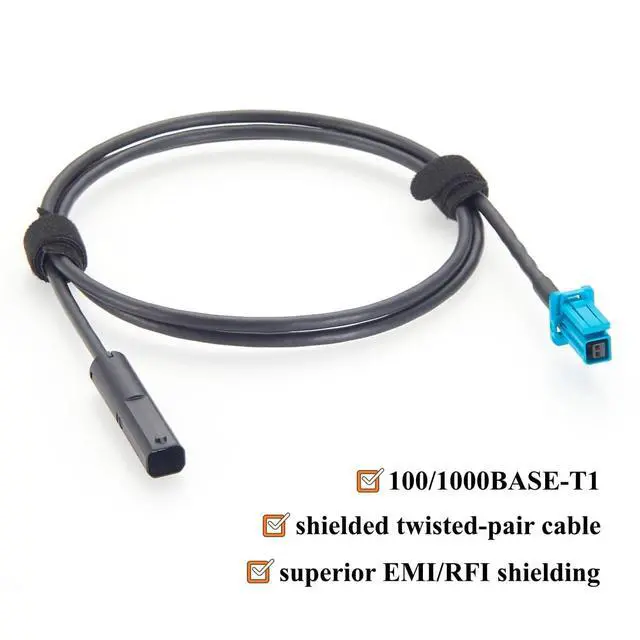 Alt view image 5 of 7 - Amphenol NETBridge Male to TE MATEnet Female Automotive Ethernet Cable 100/1000BASE-T1 Vehicle Network Cable NTHCM011A10S to 2302510-9 for ADAS, ECU, Telematics, Radar, Domain Controller(1M/3.28FT)