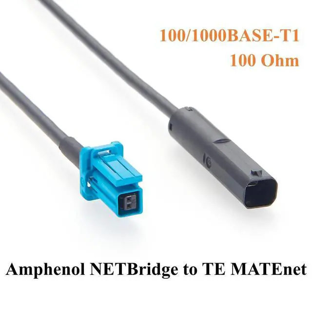 Alt view image 7 of 7 - Amphenol NETBridge Male to TE MATEnet Female Automotive Ethernet Cable 100/1000BASE-T1 Vehicle Network Cable NTHCM011A10S to 2302510-9 for ADAS, ECU, Telematics, Radar, Domain Controller(1M/3.28FT)