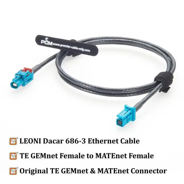 Alt view image 2 of 7 - TE GEMnet Female to MATEnet Female Automotive Ethernet Cable 1-2368022-4 to 2302510-9 10Gbps 100/1000BASE-T1 Shielded Vehicle Network Cable for ADAS, ECU, Telematics, Infotainment(2M/6.6FT)