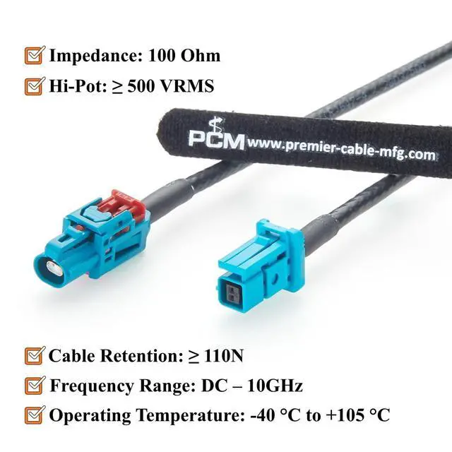 Alt view image 4 of 7 - TE GEMnet Female to MATEnet Female Automotive Ethernet Cable 1-2368022-4 to 2302510-9 10Gbps 100/1000BASE-T1 Shielded Vehicle Network Cable for ADAS, ECU, Telematics, Infotainment(2M/6.6FT)