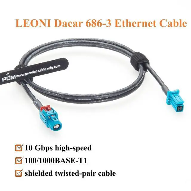 Alt view image 5 of 7 - TE GEMnet Female to MATEnet Female Automotive Ethernet Cable 1-2368022-4 to 2302510-9 10Gbps 100/1000BASE-T1 Shielded Vehicle Network Cable for ADAS, ECU, Telematics, Infotainment(2M/6.6FT)